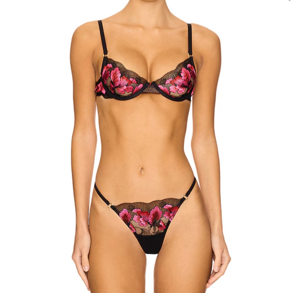 Bluebella Black and Pink Lace Lingerie Set